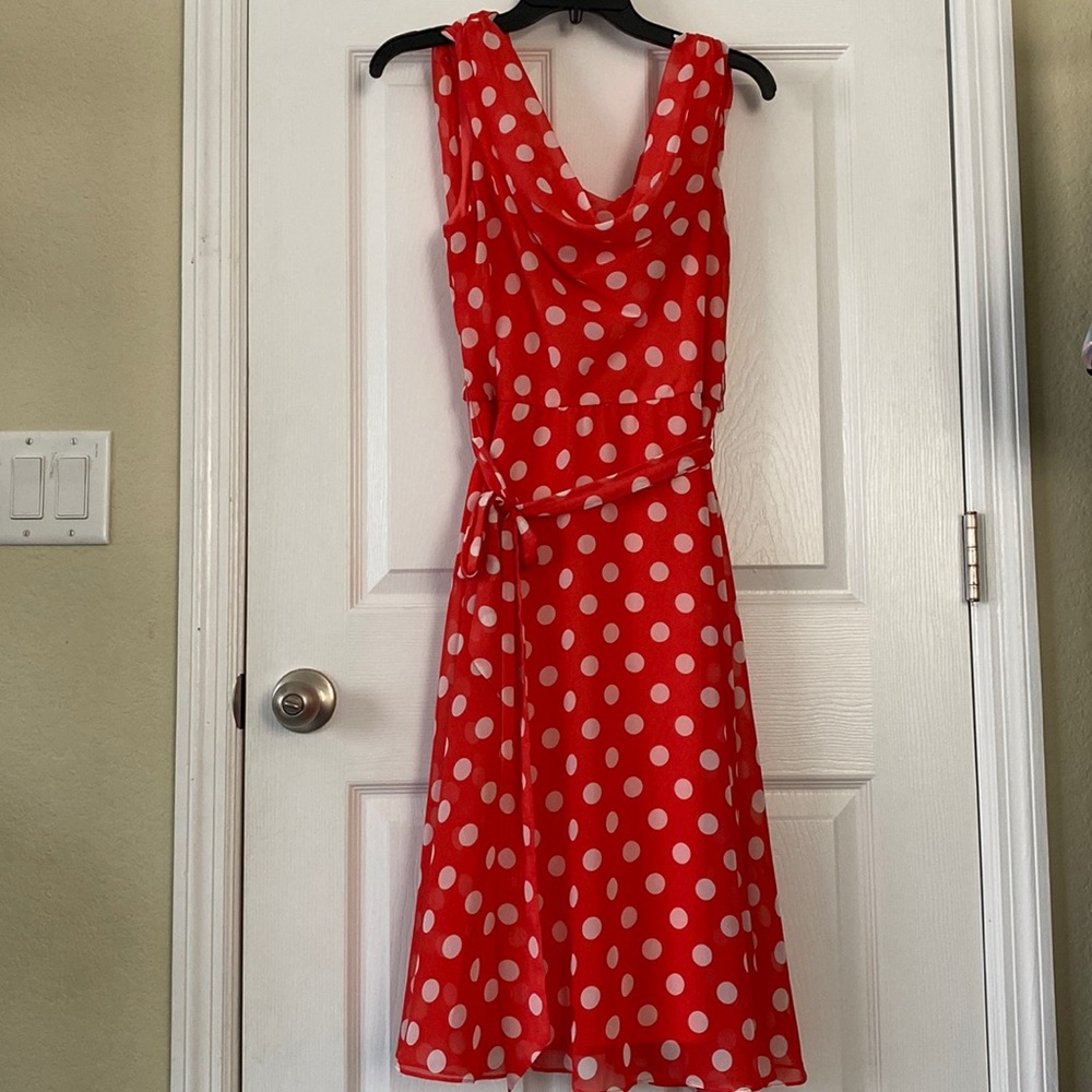 Red Polka Dot pattern retro dress size 6